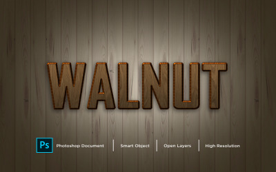 Valnöttexteffektdesign Photoshop Layer Style Effect - Illustration