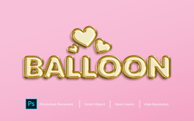 Ballongtexteffekt Design Photoshop Layer Style Effect - Illustration