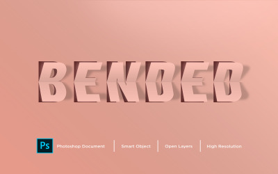 Böjd texteffektdesign Photoshop Layer Style Effect - Illustration