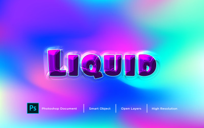 Flytande texteffektdesign Photoshop Layer Style Effect - Illustration
