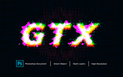 GTX Text Effect Design Photoshop Layer Style Effect - Ілюстрація