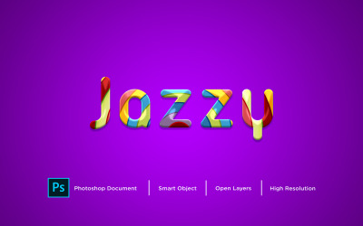 Jazzy Text Effect Design Photoshop Layer Style Effect - Illustrazione