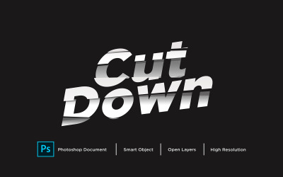 Klipp ned texteffektdesign Photoshop Layer Style Effect - Illustration