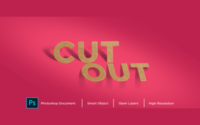 Klipp ut texteffektdesign Photoshop Layer Style Effect - Illustration