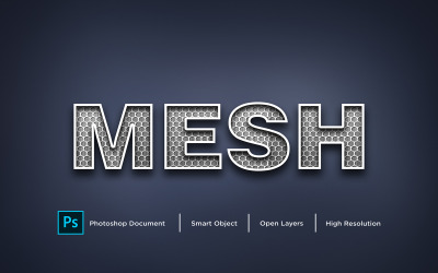 Mesh Text Effect Design Photoshop Layer Style Effect - Illustration