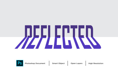 Reflekterad texteffektdesign Photoshop Layer Style Effect - Illustration