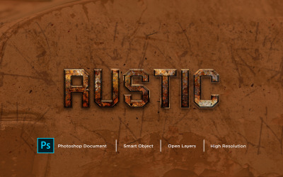 Rustik texteffektdesign Photoshop Layer Style Effect - Illustration