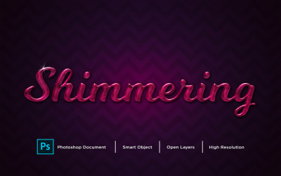Skimrande texteffektdesign Photoshop Layer Style Effect - Illustration