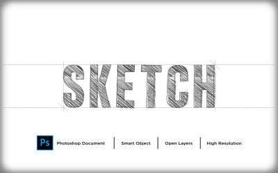 Skiss Text Effect Design Photoshop Layer Style Effect - Illustration