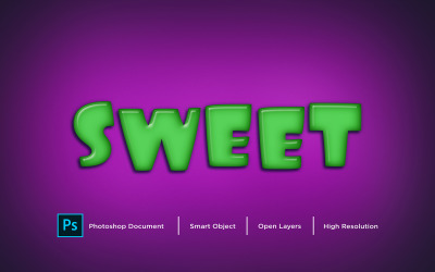Söt texteffektdesign Photoshop Layer Style Effect - Illustration