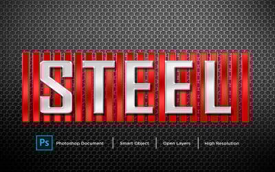 Steel Text Effect Design Photoshop Layer Style Effect - Illustration