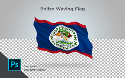 Belize viftande flagga - Illustration