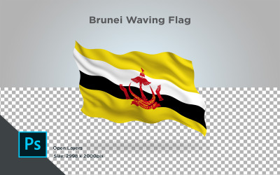 Brunei viftande flagga - illustration