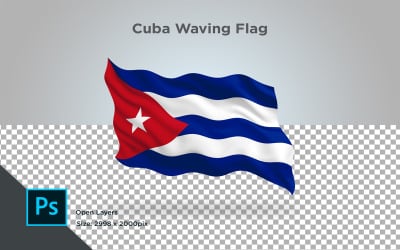 Cuba ondeando la bandera - ilustración