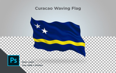 Curacao viftande flagga - illustration