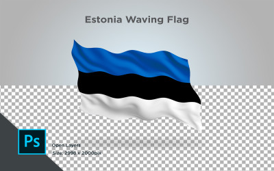 Estland viftande flagga - illustration