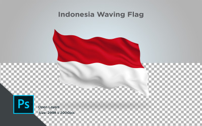 Indonesien wehende Flagge - Illustration