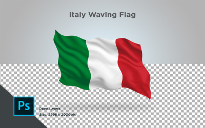 Italien viftande flagga - illustration