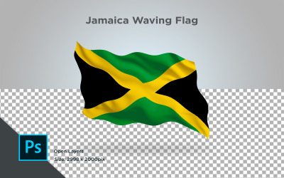 Jamaica viftande flagga - illustration