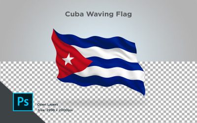Kuba wehende Flagge - Illustration