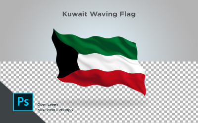 Kuwait Waving Flag - Illustration
