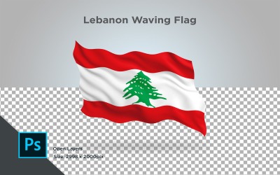 Libanon viftande flagga - illustration