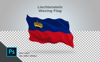 Liechtenstein viftande flagga - illustration
