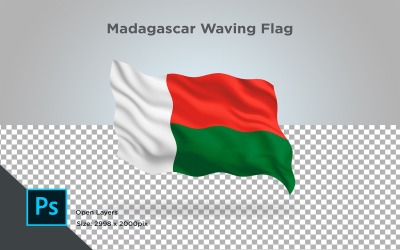 Madagaskar viftande flagga - illustration