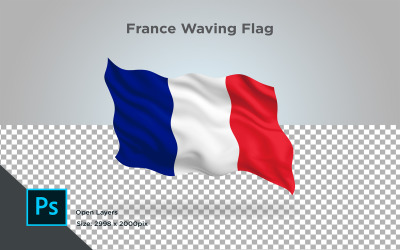 Развевающийся флаг Франции - Иллюстрация