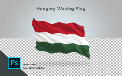 Ungern viftande flagga - illustration