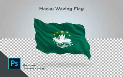 Vinkande flagga för Macau - illustration