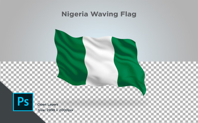 Nigeria viftande flagga - illustration