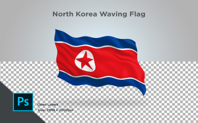 Nordkorea viftande flagga - illustration
