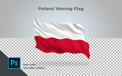 Polen viftande flagga - illustration