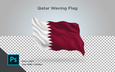 Qatar viftande flagga - illustration
