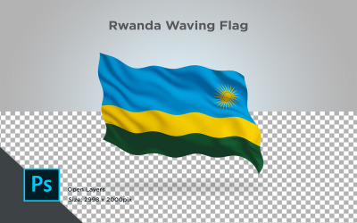 Ruanda wehende Flagge - Illustration