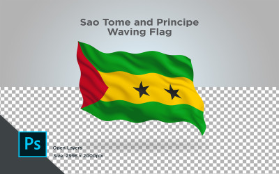 Sao Tome och Principe viftande flagga - Illustration