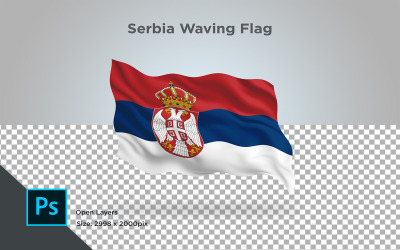 Serbien viftande flagga - illustration