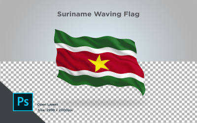 Surinam viftande flagga - illustration