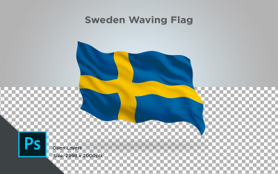 Sverige viftande flagga - illustration