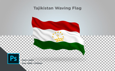 Tadzjikistan viftande flagga - illustration
