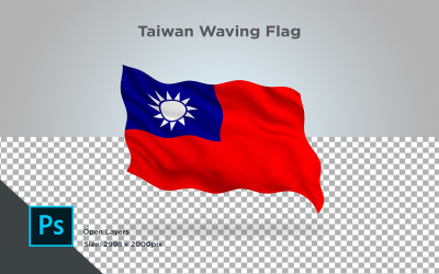 Taiwan viftande flagga - illustration