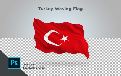 Türkiye dalgalanan bayrak - illüstrasyon
