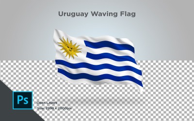 Uruguay viftande flagga - illustration