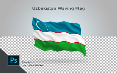 Uzbekistan viftande flagga - illustration
