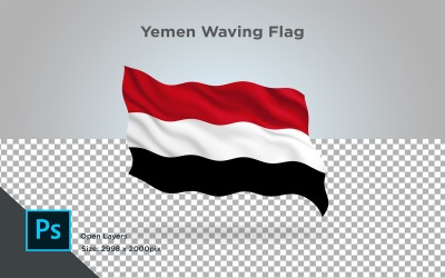 Yemen viftande flagga - illustration