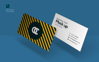 Kartvizit uçan mockup tasarım şablonu Ürün Mockup'ı