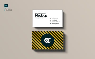 Business card top view mockup design template product mockup