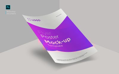 Curve flyer and poster mockup design template Product Mockup