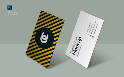Dubbelzijdig visitekaartje staande mockup ontwerpsjabloon product mockup